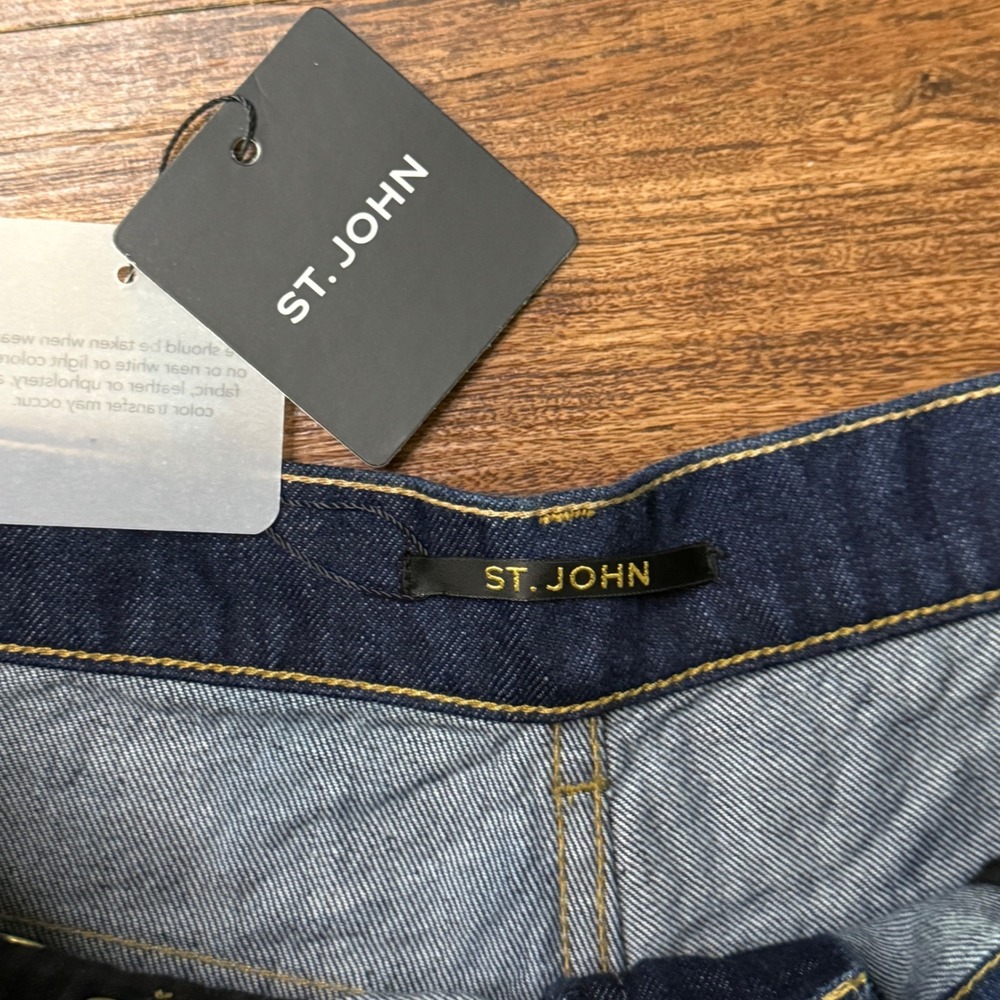 St John Paseo Jeans Womens 10 NWT Dark Indigo Wide Leg K84AC70 $695 USA Luxury - Picture 9 of 14